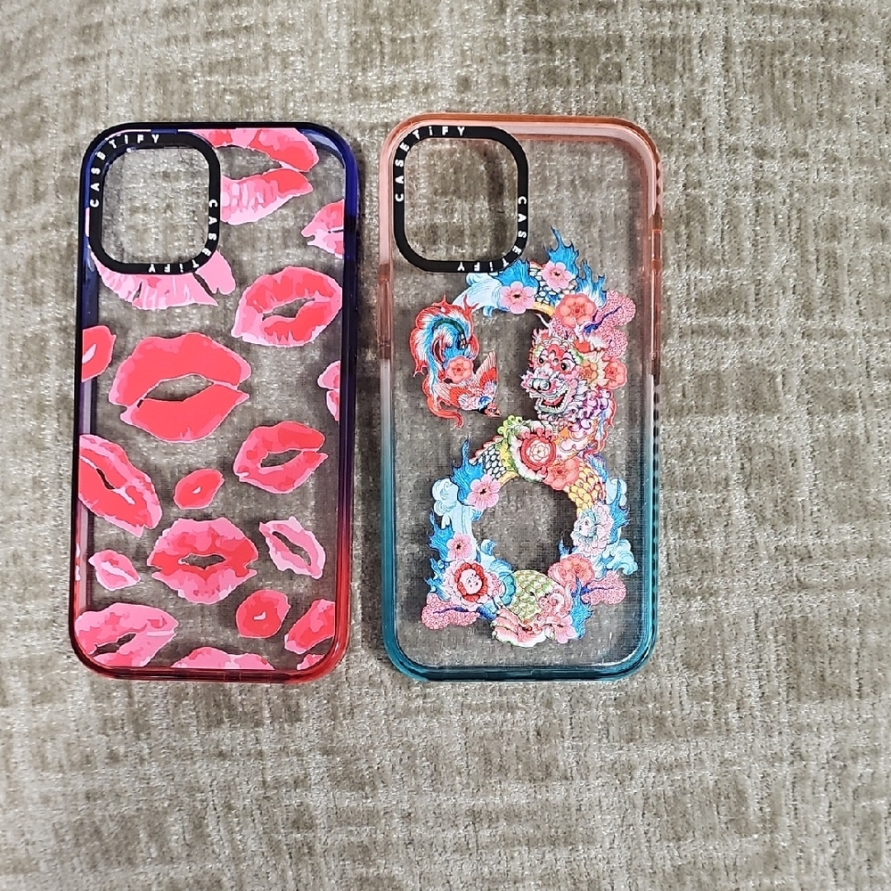2 Casetify Stylish Phone Cases - Pink and Multicolor Designs Iphone 15 Promax